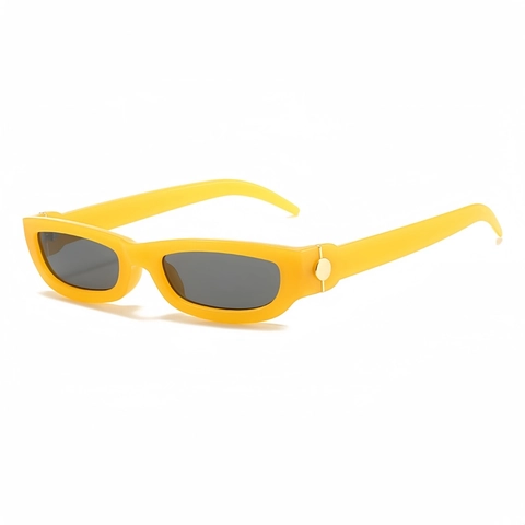 Occhiali Da Sole Rettangolari Retrò Protezione UV400 Montatura Sottile PC Con Decorazione In Metallo Moda Unisex