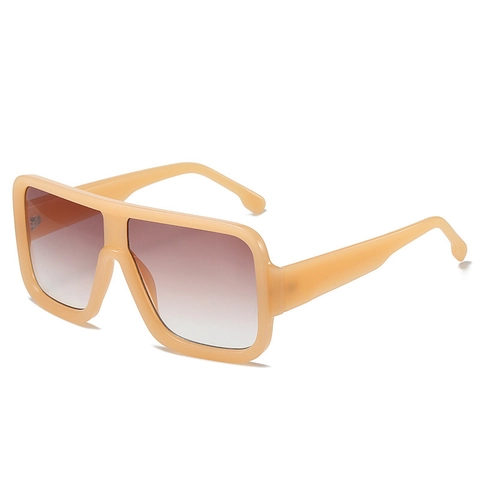 Oversized Square Sunglasses Flat Top Integrated Fashion Trendy UV400 Protection Unisex PC Frame Eyewear