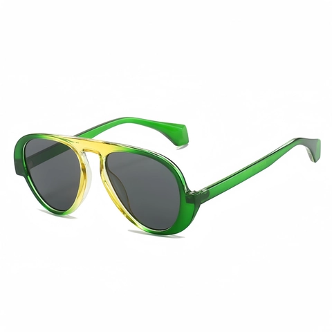 Occhiali Da Sole Aviatore Retro Montatura PC Protezione UV400 Lenti Sfumate Doppio Ponte Moda Per Viaggi All Aperto
