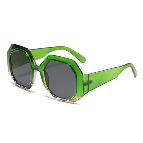 Retro Polygonal Sunglasses Large PC Frame PC Gradient Lens UV400 Protection Fashion Trendy Women Men Accessory