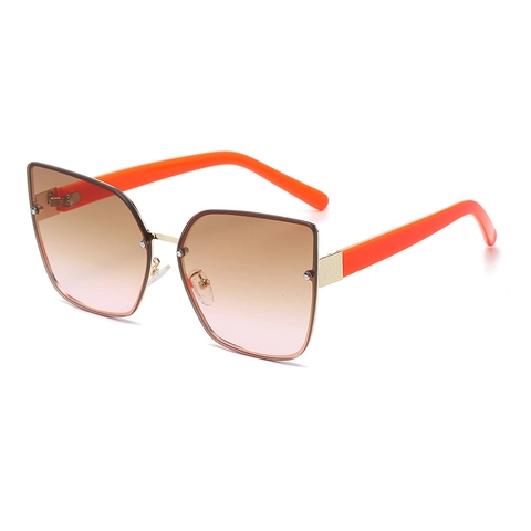 Occhiali Da Sole Retrò Cat Eye Senza Montatura Montatura Grande Protezione UV Montatura In Metallo Lenti Sfumate Vintage Esterni
