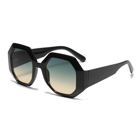 Retro Polygonal Sunglasses Large PC Frame PC Gradient Lens UV400 Protection Fashion Trendy Women Men Accessory