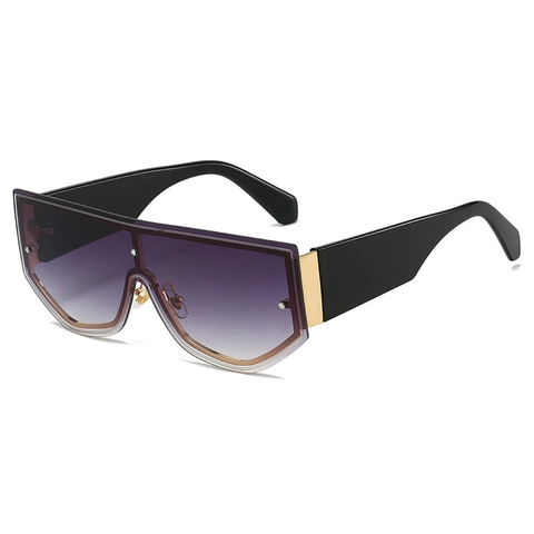 Occhiali Da Sole Shield Sovradimensionati Lente Sfumata Monopezzo Integrata Montatura PC Protezione UV400 Ins Tendenza Y2K Punk All Aperto Guida Moda