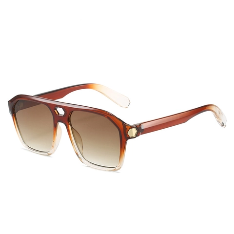 Vintage Square Sunglasses UV400 Protection PC Frame Hollow Double Bridge Retro Aviator Style Outdoor Driving For Men Women