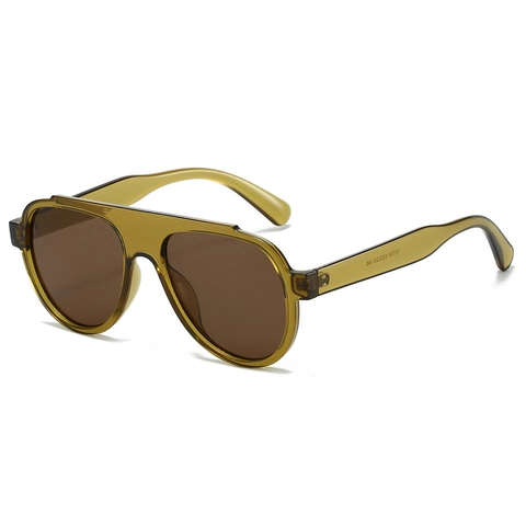 Occhiali Da Sole Aviator Oversize Montura PC Lenti AC Protezione UV400 Vintage Trendy Streetwear Unisex