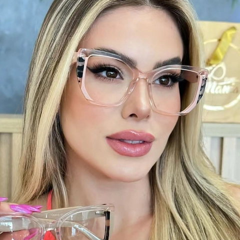 Retro Cat Eye Blue Light Blocking Glasses Frame TR90 PC Contrast Color Lightweight Eyewear For Women Men
