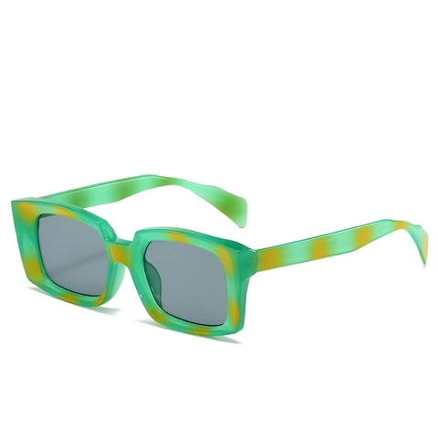Occhiali Da Sole Rettangolari Vintage Montura Spessa PC Protezione UV400 Retro Hip Hop Streetwear Per Uomo E Donna