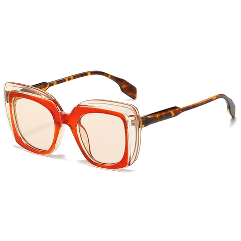 Oversized Square Sunglasses Double Layer PC Frame UV400 Protection Retro Fashion Trendy INS Style For Women Men Outdoor