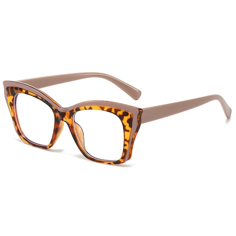 Mode Quadratische Cat Eye Blaufilter Brille TR90 Farblock Rahmen Klare Linse Brillen Für Computer Unisex