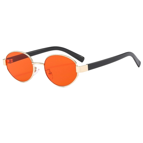 Retro Oval Metal Frame Sunglasses Vintage Fashion Eyewear UV Protection Trendy Unisex Outdoors