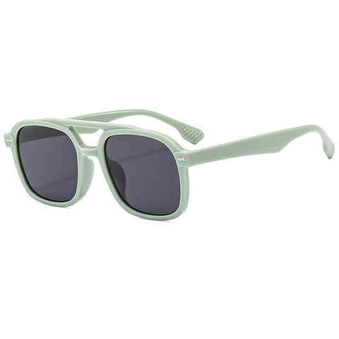 Retro Square Double Bridge Sunglasses PC Frame UV400 Protection Outdoor Driving Fashion Eyewear For Men Women