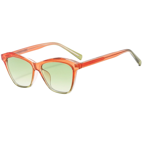 Retro Kattenoog Zonnebril Geometrisch TR90 Montuur UV400 Bescherming Gradiënt Of Heldere Lenzen Mode Dames Chic
