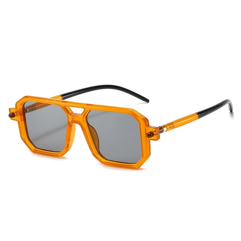 Vintage Retro Square Sunglasses Double Bridge Geometric PC Frame UV400 Protection Fashion Eyewear For Men Women
