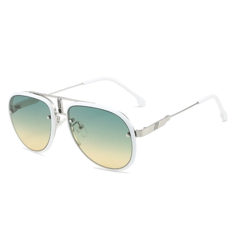 Occhiali Da Sole Aviatore Retro Alla Moda Protezione UV400 Lenti Sfumate Montatura PC Metallo Esterno Per Uomini Donne