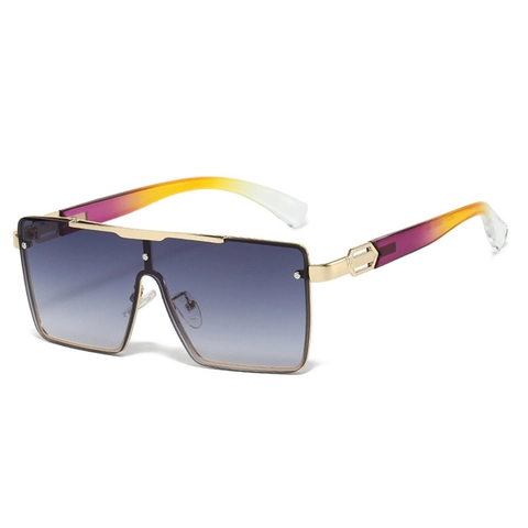 Fashion Oversized Square Sunglasses For Women Men Metal Frame PC Gradient Lens UV400 Protection Vintage Retro Eyewear
