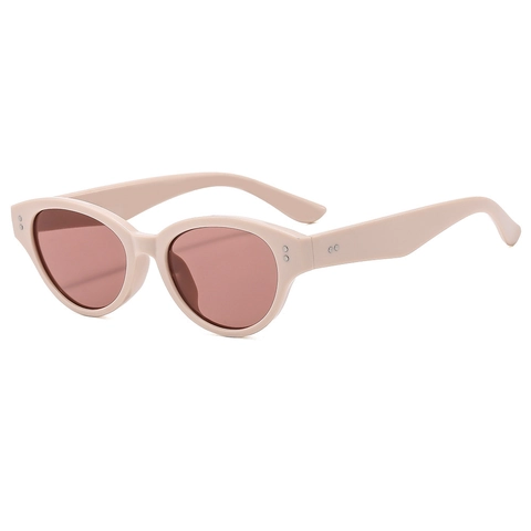 Occhiali Da Sole Retro Cat Eye Donna Uomo Piccola Montatura Ovale PC Protezione UV400 Occhiali Di Moda Vintage Rivetti