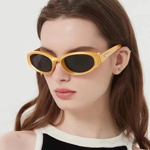 Occhiali Da Sole Occhio Di Gatto Retro Y2K Montatura PC Ovale Protezione UV400 Sport All'aperto Per Uomini Donne