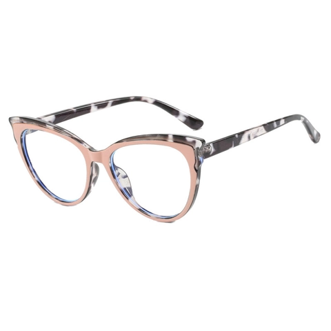 Montatura Occhiali Occhio Di Gatto Anti Luce Blu Vintage Retro Moda Patchwork Lenti Trasparenti Per Donna