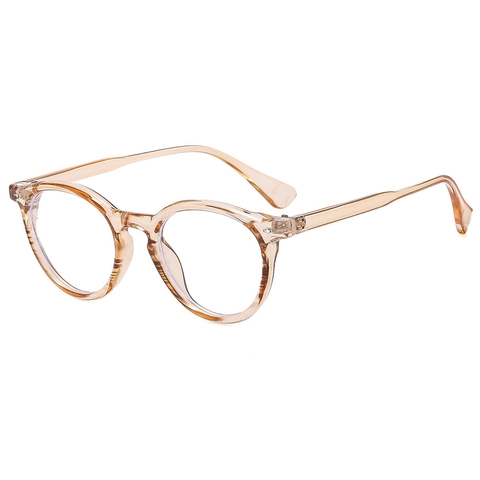 Occhiali Da Vista Rotondi Retro Anti Luce Blu Montatura PC Lente AC Rivetto Metallico Occhiali Alla Moda Vintage