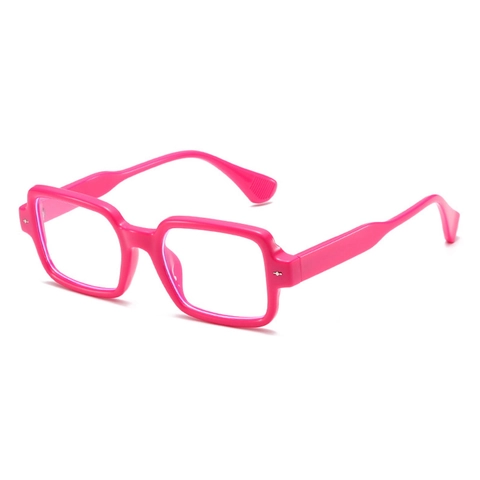 Occhiali Quadrati Retrò Anti Luce Blu Moda Montatura In PC Spessa Con Decorazione A Rivetti Per Donna Uomo