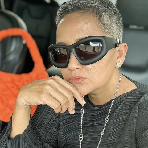 Y2K Trendy Bubble Sunglasses For Women Men Hip Hop Streetwear Thick Frame Wrap Around Sunglasses Vintage Retro UV400 Shades