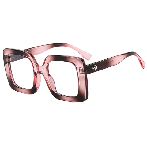 Oversized Square Frame Glasses TR90 Anti-Blue Light Trendy Fashion Clear Lens Eyewear For Women Men Retro Chic