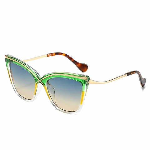 Occhiali Da Sole Cat Eye Alla Moda Protezione UV Montura In Metallo PC Lenti Sfumate Vintage Per Donna Uomo