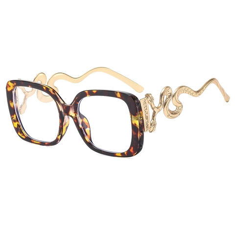 Montature Per Occhiali Quadrati Oversize Anti Luce Blu Stanghette A Serpente In Metallo Moda Goth Punk Per Uomo Donna