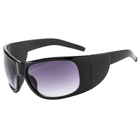 Lunettes De Soleil De Sport Enveloppantes Surdimensionnées Style Punk Y2K Protection UV400 Monture PC Pour Cyclisme Unisexe