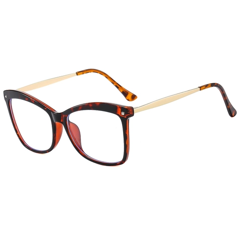 Occhiali Da Gatto Quadrati Vintage Moda Blocco Luce Blu Retro Montatura PC Metallo Ottici Per Donne Adulti
