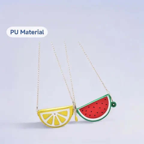 Borsa Tracolla Creativa Forma Frutta Pelle PU Estate Anguria Limone Semicircolare Catenella Carina Divertente Borsa