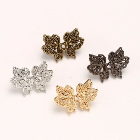 Adjustable Waist Buckle Pins Zinc Alloy No-sew Removable Button Tightener For Jeans Butterfly Star Clover Faux Artificial Pearl