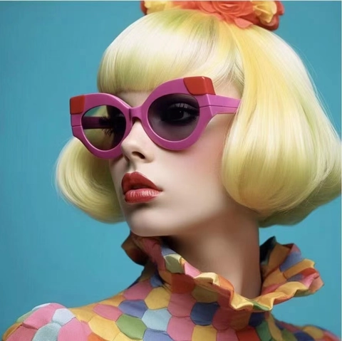 Gafas De Sol Cat Eye Protección UV400 Montura De PC Lente Degradada De AC Moda Retro Bloque De Color Para Mujeres Hombres