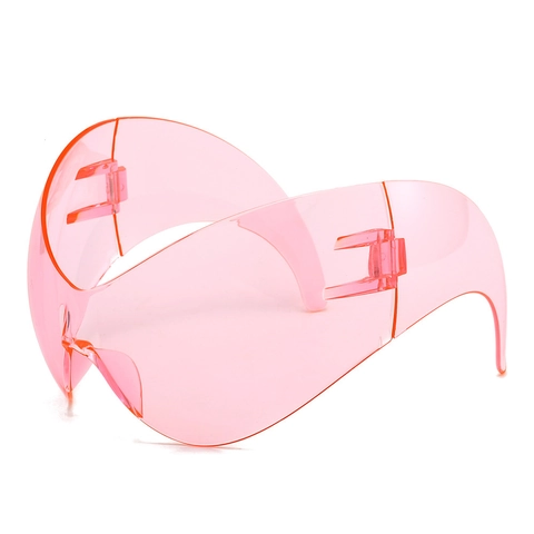 Gafas De Sol Deportivas Integradas De Gran Tamaño Futuristas Y2K De Una Pieza Ojo De Gato Alien UV400 Protección PC Unisex