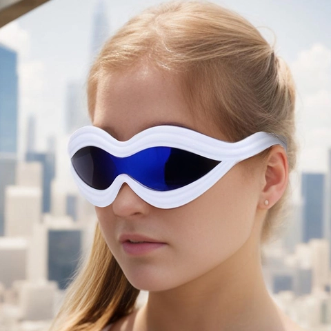 Occhiali Da Sole Con Montatura Ondulata Futuristici Y2K Cyberpunk Protezione UV400 Lente In PC Per Uomini Donne