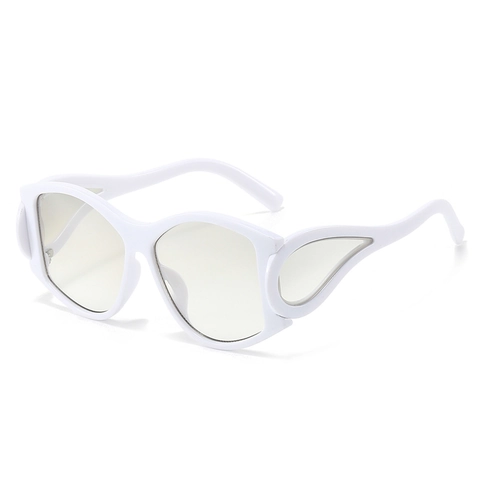 Fashion Oval Sunglasses PC Frame UV400 Protection Y2K Punk Style Wing Side Shields Party Eyewear For Men Women