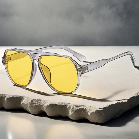 Retro Square Aviator Sunglasses For Men Women PC Frame AC Lens UV400 Protection Large Frame Fashion Travel Eyewear