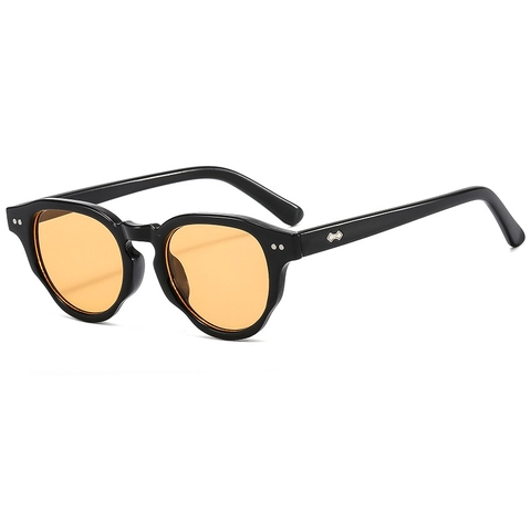 Gafas De Sol Redondas Vintage Montura PC Lente AC Protección UV400 Remache Moda Retro Streetwear Para Hombres Mujeres