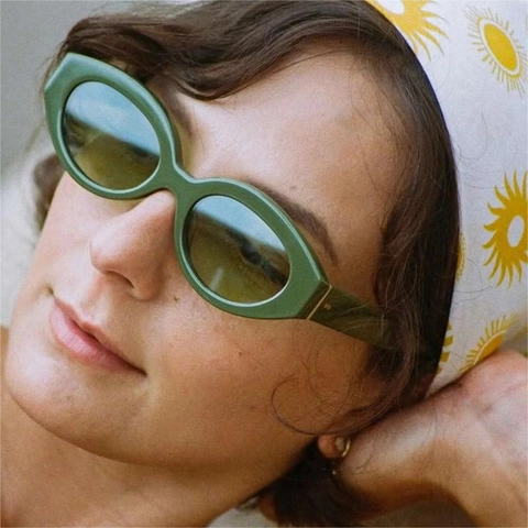 Occhiali Da Sole Retro Cat Eye Montatura In PC Lente AC Protezione UV400 Moda All'aperto Occhiali Da Vista Ovali Con Montatura Spessa