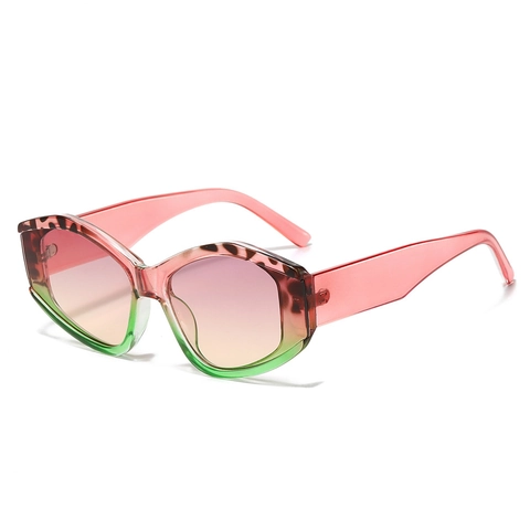 Gafas De Sol Cat Eye Geométricas Irregulares Protección UV400 Montura PC Lente AC Estampado Leopardo Retro Hip Hop Unisex
