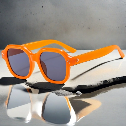 Square Y2K Sunglasses For Men And Women UV400 Protection PC Frame AC Lens Rivet Decorative Retro Fashion Candy Colors