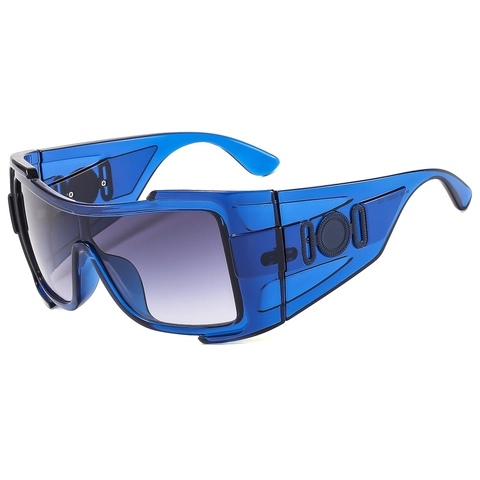 Shield Zonnebril Uit Eén Stuk Groot Frame PC AC Lens UV400 Bescherming Buiten Fietsen Sportief Mode Accessoire