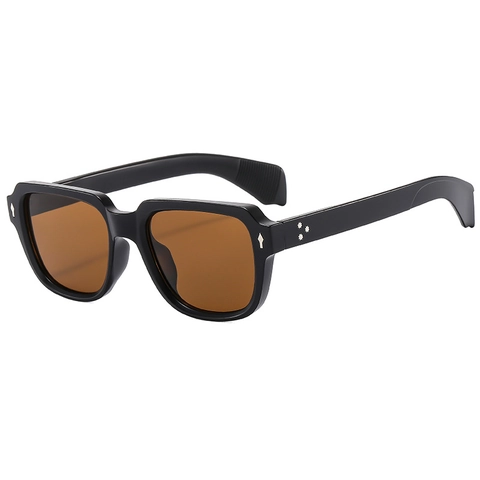Square Sunglasses Retro Vintage Fashion Eyewear PC Frame AC Lens UV400 Protection Metal Rivet For Men And Women