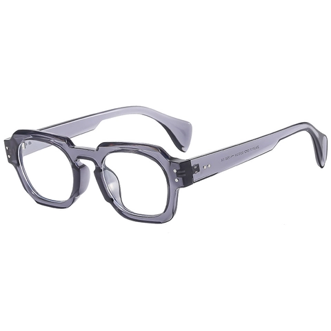 Gafas De Sol Cuadradas Vintage Retro Montura PC Irregular Remaches Metálicos Protección UV400 Estilo Callejero Unisex