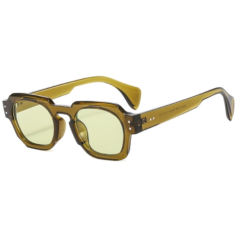 Gafas De Sol Geométricas Retro Marco Poli Irregular Protección UV400 Moda Gafas Con Remaches Para Hombres Y Mujeres
