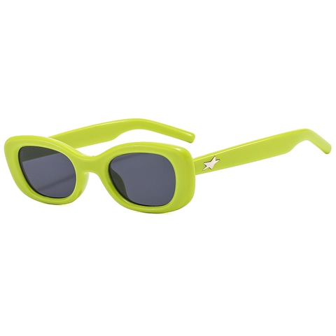 Occhiali Da Sole Montatura Ovale Retro Resina Protezione UV400 Stile Y2K Decorazione Stella Metallo Colore Gelatina Moda Donna Uomo