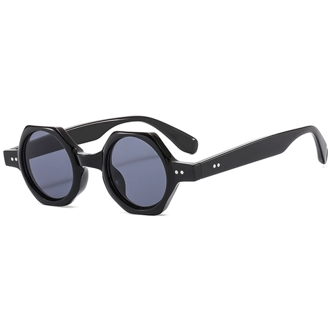 Occhiali Da Sole Esagonali Tondi Anti Luce Blu Protezione UV400 Retrò Montatura PC Borchie Unisex