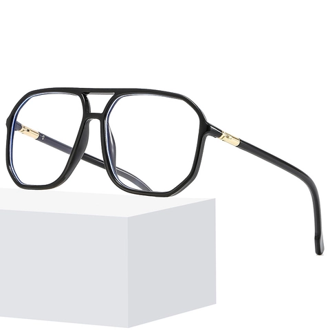 Occhiali Anti-Luce Blu Vintage Con Montatura Quadrata Grande Doppio Ponte Montatura PC Lenti AC Moda Per Uomini Donne