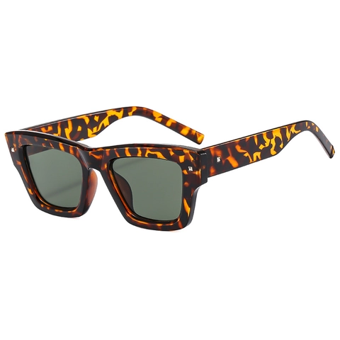 Square Sonnenbrille Retro Großer Rahmen Kunststoff Nietendekoration UV400 Schutz Vintage Mode Brille Für Herren Damen