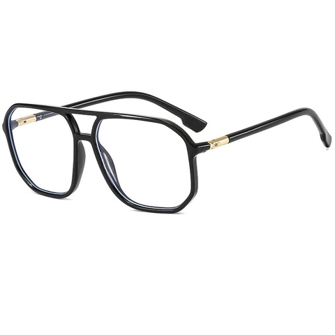 Occhiali Da Vista Blocco Luce Blu Poligono Retrò Aviatore Doppio Ponte Montatura PC Lente AC Moda Per Donna Uomo